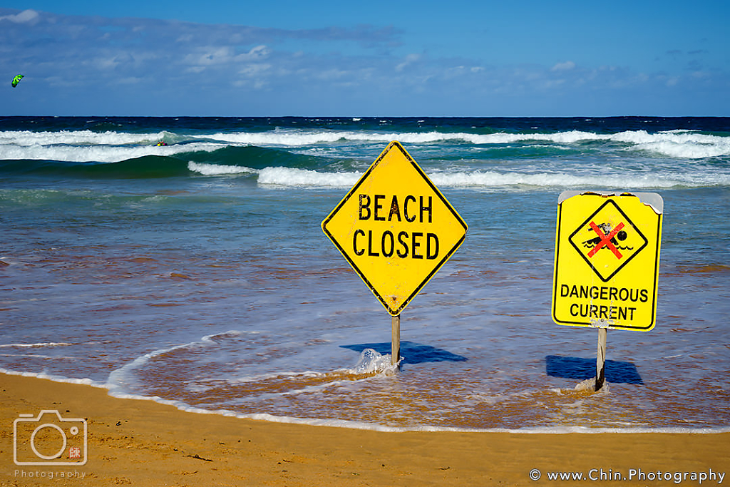 Beach closed...